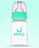 Mylo Baby Feels Natural Feeding Bottle, PP, BPA Free with anti-colic nipple Slim Neck - 125 ml (Plain Sea Green)