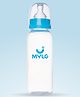 MYLO Feels Natural Baby Feeding Bottle, PP, BPA Free with anti-colic nipple Slim Neck - 250 ml (Sky Blue)