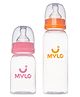 Mylo Baby Natural Feeding Bottle Slim Neck 125 ml and 250 ml Pack of 2 - 375 ml