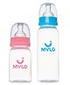 Mylo Baby Natural Feeding Bottle Slim Neck 125 ml and 250 ml Pack of 2 - 375 ml