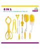 Adore Baby Bottle Cleaning Brush Kit Pack of 8 - ( Colour May Vary )