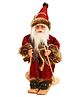 Little Surprise Box Plaided Skiing Santa Christmas Tree Ornament - Multicolor