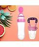 Safe-O-Kid Baby Food Feeder Combo  Silicone Squeezy Spoon (90ml) & Fruit Nibbler | BPA-Free, Non-Toxic | Easy Feeding | Pink | 4M+
