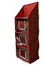 Kuber Industries Fabric Hanging Baby Almirah 4 Cabinet Standard- Maroon
