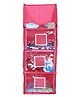 Kuber Industries Cotton Four Cabinet Hanging Baby Almirah - Pink