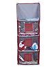 Kuber Industries Cotton Four Cabinet Hanging Baby Almirah - Maroon