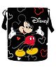 Kuber Industries Disney Mickey Mouse Print Round Canvas Fabric Foldable Laundry Bag with Handle 45 LTR - Black