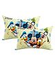 Kuber Industries Disney Mickey Mouse & Friends  Printed Microfiber Filled Floor Cushion KUBMART15833 Pack of 2 - Cream