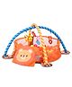 Babyhug 3-in-1 Baby Play Gym with Lion Design  Orange | Interactive Play Mat, Soft Toys & Activity Gym | Stimulates Sensory Development, Motor Skills & Tummy Time | Portable Mat| BIS Certified