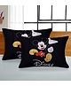 Kuber Industries Disney Mickey Print Silk Special Long Crush Cushion Covers Pack Of 2 - Black