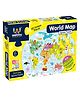 Webby Jigsaw Floor Puzzle With Flash Card World Map Blue - 60 Pieces