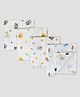 The Boo Boo Club  Muslin Soft Cotton Face Towels Washcloth Mix Print Pack of 4 - Multicolour