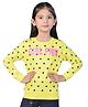 3PIN Full Sleeves Polka Dots Graphic Printed Sweatshirt - Yellow
