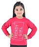 3PIN Full Sleeves Trendy Girl Printed Sweatshirt - Fuschia Pink