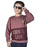 3PIN Full Sleeves Born To Game Printed Sweatshirt - Maroon