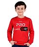 3PIN Full Sleeves Im A Pro Player & Sequin Embellished Sweatshirt - Red
