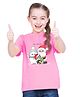 BRATMA Christmas Theme Half Sleeves Penguin Santa & Snowman Printed Tee -  Pink