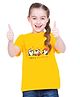 BRATMA Half Sleeves Christmas Theme Penguins Printed Tee -  Mustard Yellow