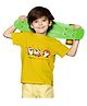 BRATMA Half Sleeves Christmas Theme Penguins Printed Tee -  Mustard Yellow