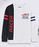 3PIN Full Sleeves Colour Block Racer Sweatshirt - White