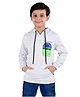 3PIN Full Sleeves Nothing But Win & Football Printed Hooded Sweatshirt - White