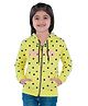 3PIN Full Sleeves Seamless Polka Dot & Princess Printed Hooded Sweatshirt - Yellow