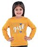 3PIN Full Sleeves Awesome Girl Printed Sweatshirt - Mustard Yellow