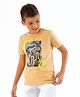Primo Gino 100% Cotton Half Sleeves T-Shirt Map Placement Print - Brown