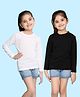 Nusyl Full Sleeves Solid Casual Wear Tee Pack of 2 - Black And White