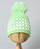 Funkrafts Pom Pom Detail Handmade Woollen Cap - Green White