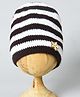 Funkrafts Striped And Snowflakes Applique Handmade Woollen Cap - Black White