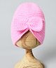 Funkrafts Bow Detail Handmade Woollen Turban Style Cap - Pink