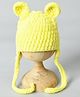 Funkrafts Ears Detail Handmade Woollen Cap  - Lime Green
