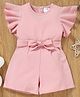 Kookie Kids Short Sleeves Jumpsuit Solid Colour with Belt - Pink