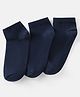 Pine Kids Solid Ankle Length Socks Pack of 3 - Navy Peony
