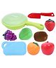 Toyshine Realistic Sliceable 6 Pcs Fruits Cutting Play Toy Set with Pan - Multicolor