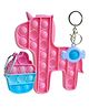 Toyshine Unicorn Ice Cream & Key Chain Popping Sounds Push Bubbles for Autism Stress Reliever Sensory Pop It Toy Pack of 2- Multicolor
