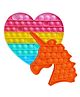 Toyshine Big Heart & Unicorn Popping Sounds Push Bubbles for Autism Stress Reliever Sensory Pop It Toy Pack of 2- Multicolor
