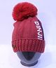Tipy Tipy Tap Pompom Text Print Cap - Maroon-  Diameter 40 Cms