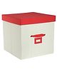 My Gift Booth Canvas storage box with Lid -Red
