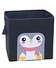 My Gift Booth Medium Felt  Collapsible Bin With Penguin Patch - Grey