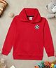 Zion Full Sleeves Football Applique And Ribbed Waist Sweatshirt - Red
