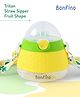 Bonfino Straw Sipper with Detachable Strap Yellow - 280 ml| Weighted Straw| BPA Free| Spill Resistant| School ans Travel| Measuring Scale| Easyto Hold| Easy ro Clean & Maintain| Hygienic Flip Cover