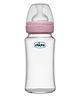 Chicco Well Being Glass Feeding Bottle Medium Flow Pink- 240 ml