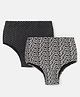 Bella Mama Cotton Elastane High Coverage Floral Printed Panty Set - Black