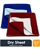 Moms Home Kids Solid Waterproof Protector Dry Sheet Pack Of 2 - Navy Maroon
