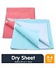 Moms Home Kids Solid Waterproof Protector Dry Sheet Pack Of 2 - Pink & Blue