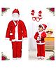 Fiddlerz Santa Claus Dress For Girls Boys Christmas Santa Costume Outfit for Kids With jacket Pant Santa Cap Gift Pouch And Goggle Frame