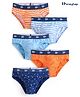 Honeyhap Premium Cotton Elastane Briefs With Silvadur Anti Microbial Finish Stripes & Stars Print Pack of 5 - Limoges Bird of Paradise & Baltic Sea