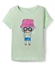 Simply Cotton Knit T-Shirts Half Sleeves with Graphic Print Aqua 6-12 Months
